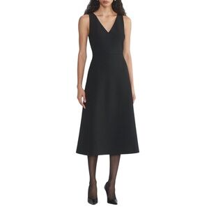 Aritzia Babaton Audition Fit-and-Flare Midi Dress Black (Re)ssential Sz 6